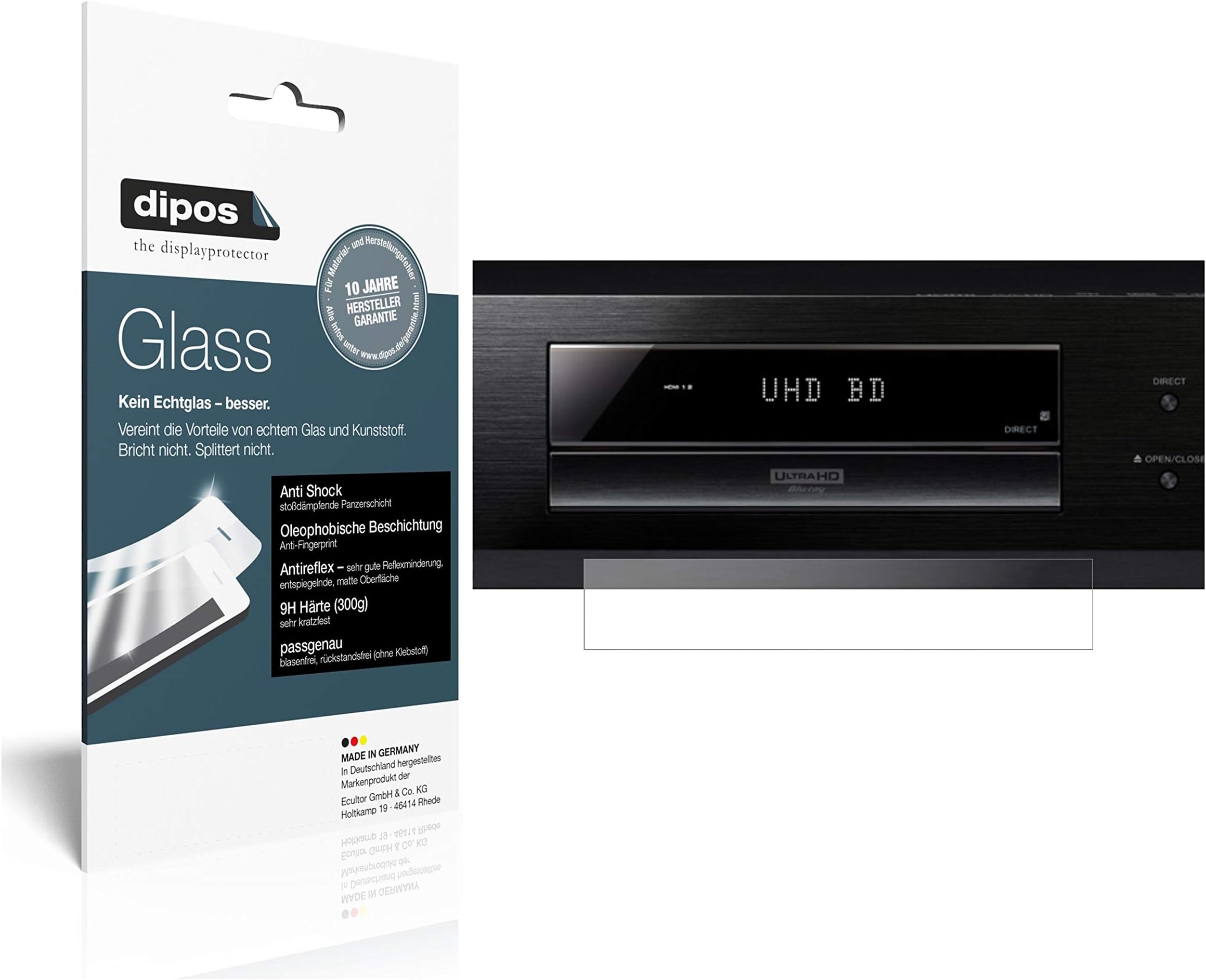diposI 2x Screen Protector matte compatible with Pioneer UDP-LX500 Flexible Glass 9H Display Protection