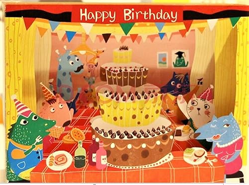 4d Pop Up Boite Joyeux Anniversaire Carte Enfant Fils Fille Enfant 1er Meilleurs Amis Famille Salutation Animal Fete Chat Crocodile Cheval Rat Girafe Gateau Amazon Fr Handmade