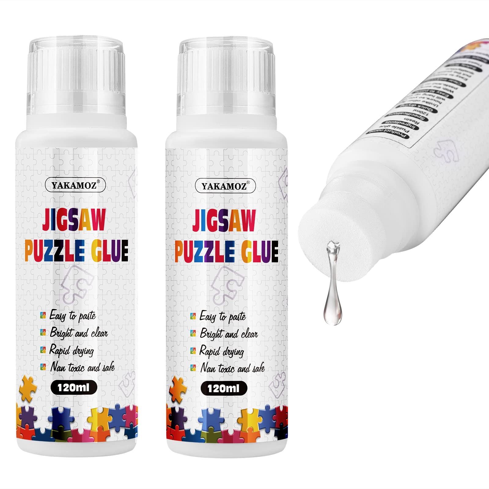 YAKAMOZ Updated Jigsaw Puzzle Glue with New Sponge