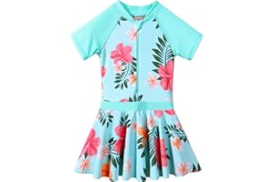 BAOHULU Toddler Girls Swimsuit One Piece Cute Floral Dress Swimwear 3-8 Years