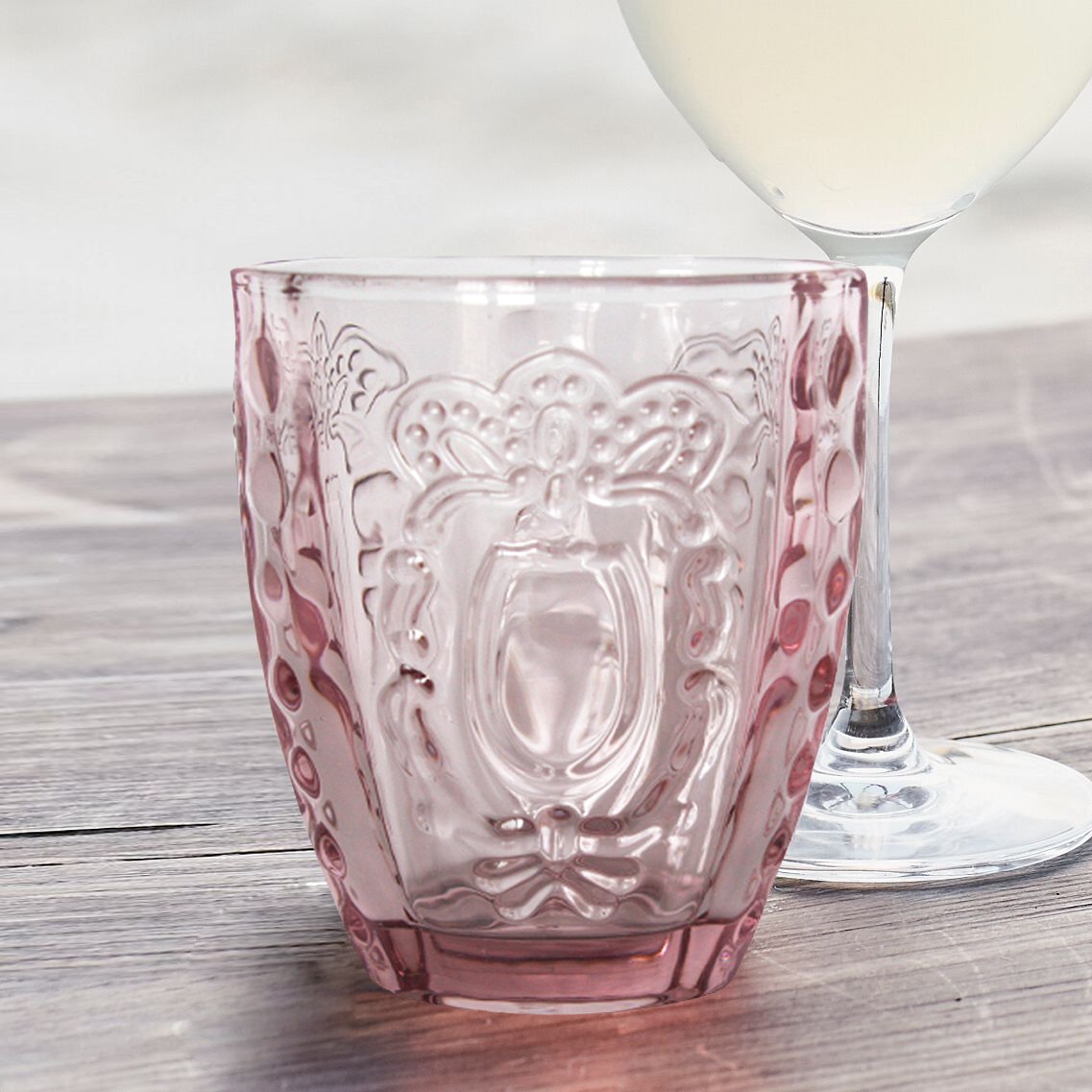 Drinking Glasses 4Pcs, Colored Premium Heavy Glassware, 12oz Multicolor Glass Tumbler Gift for