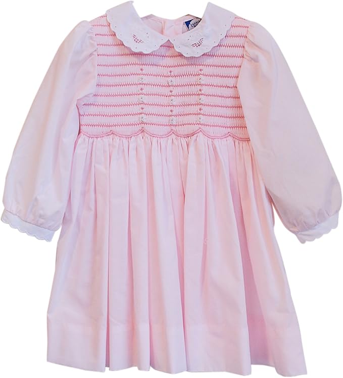 pink dress with white collar