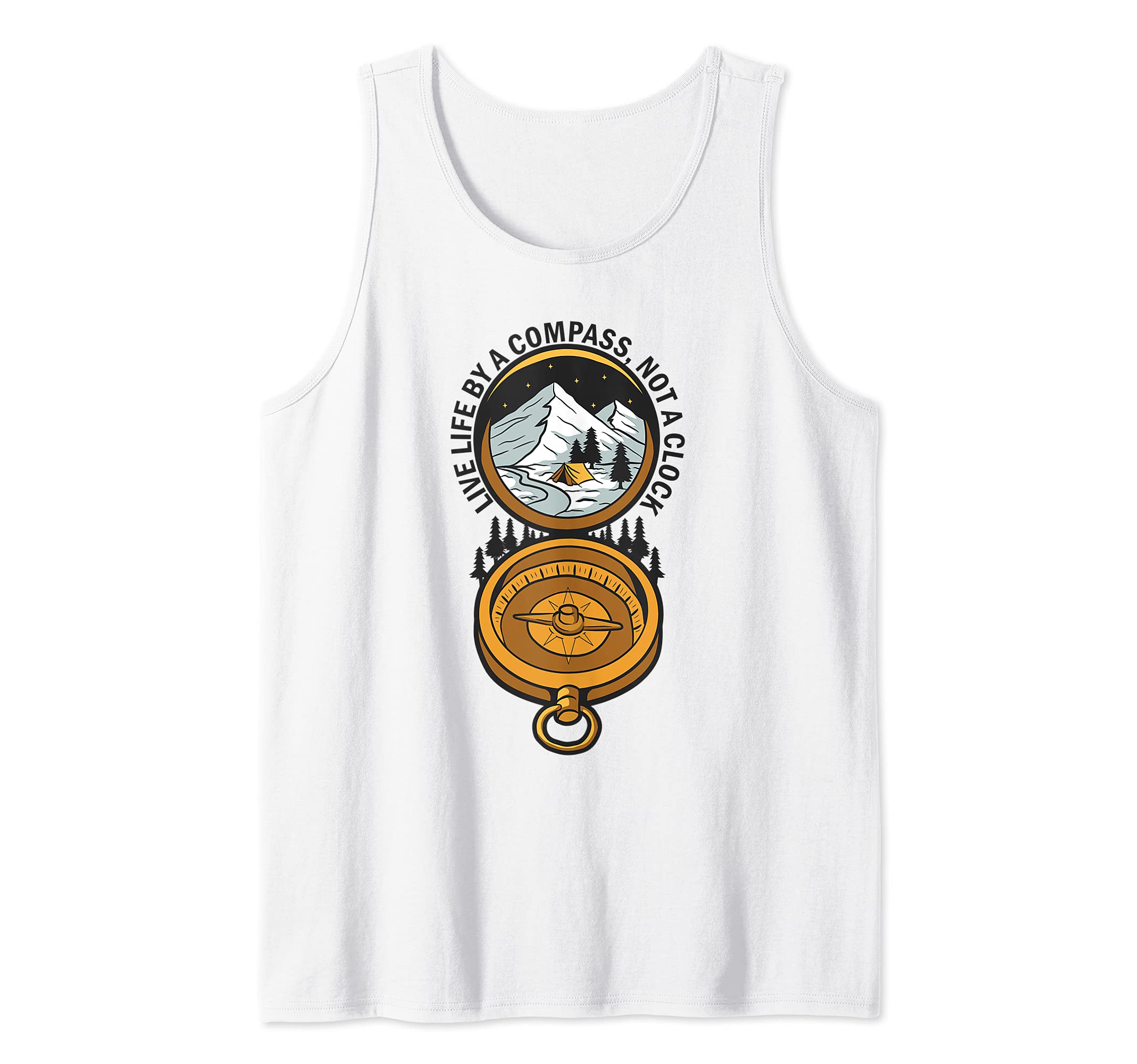 Live Life By A Compass National Park Mountains Nature Hiking Tank Top