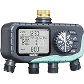 RAINPOINT Sprinkler Timer 4 Zone, Water Timer for Programmable, for Soaker Hose with Rain Delay/Manual/Automatic Watering System, Digital Irrigation for Yard, Lawn