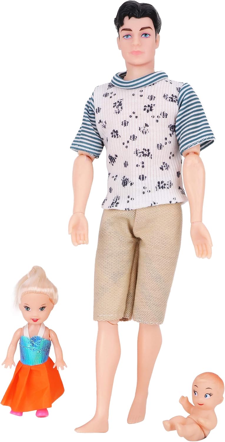 Toyland® Doll Family Playset Daddy, Mummy, Toddler & Baby Bump