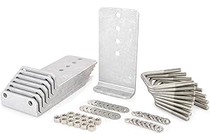 STURDY BUILT (8) 10" Aluminum L-Type Boat Trailer Bunk Bracket Kit with Stainless Steel Mounting Hardware For 3x3 Boat Trailer Crossmembers