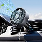 USB Car Vent Fan, 3-Speed Quiet Brushless Hook Mount Air Circulator | 5V 360&deg;rotatable clip-on fans,mini soft airflow for driver, fits car/truck/SUV/Van/RV, plug in auto fan non-rechargeable
