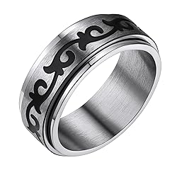 FindChic Stainless Steel Spinner Ring for Men Women