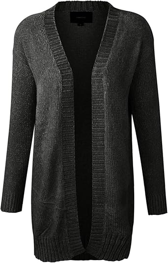 womens black chenille cardigan
