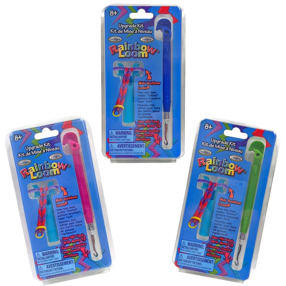 Official Rainbow Loom Metal Hook Tool Upgrade Kit 3 Pack (Pink, Blue