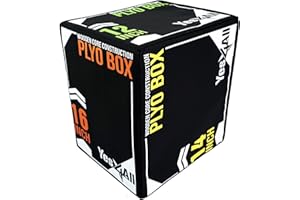 Yes4All 3 in-1 Soft Plyo Box Wooden Core, Foam Plyometric Box for Exercise, MMA, Plyometric Training, Available in 4 Sizes