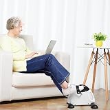 Uten Mini Exercise Bike Pedal Exerciser Resistance Cycle White view 8
