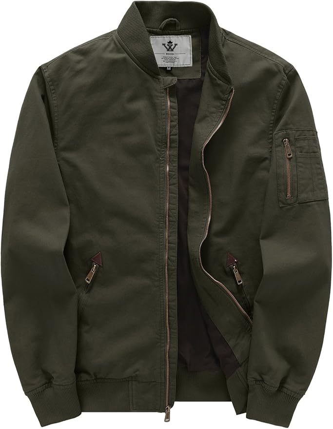 WenVen Men's Cotton Casual Military Bomber Jacket at Amazon Men’s