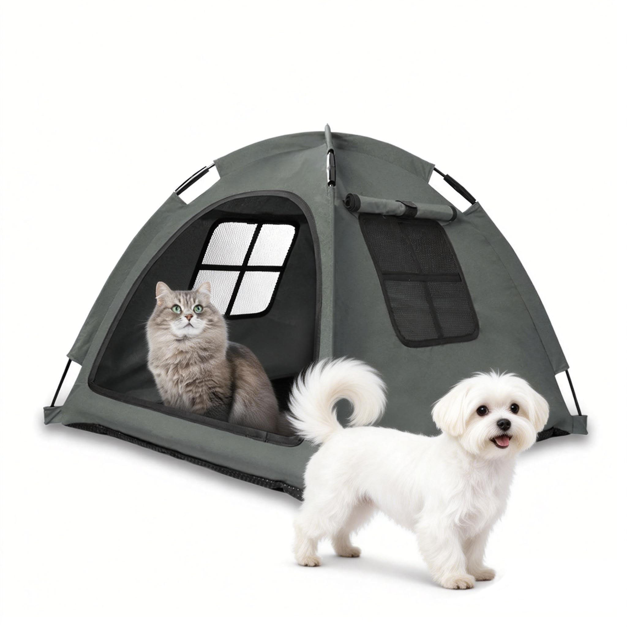 Photo 1 of ***PARTIAL SET***
Nockovi Open Design Pet Tent, Cozy Monitoring Bed for Cats & Puppies, Breathable Mesh Walls for Security & Ventilation, Indoor Outdoor Travel, Grey