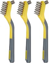 Amazon Basics Stainless Steel Mini Brushes Soft Grip 3-Pack Assorted view 1