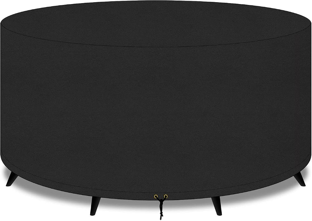PATIO PLUS 200x80cm Round Garden Table Cover 420D Oxford Waterproof UV Black