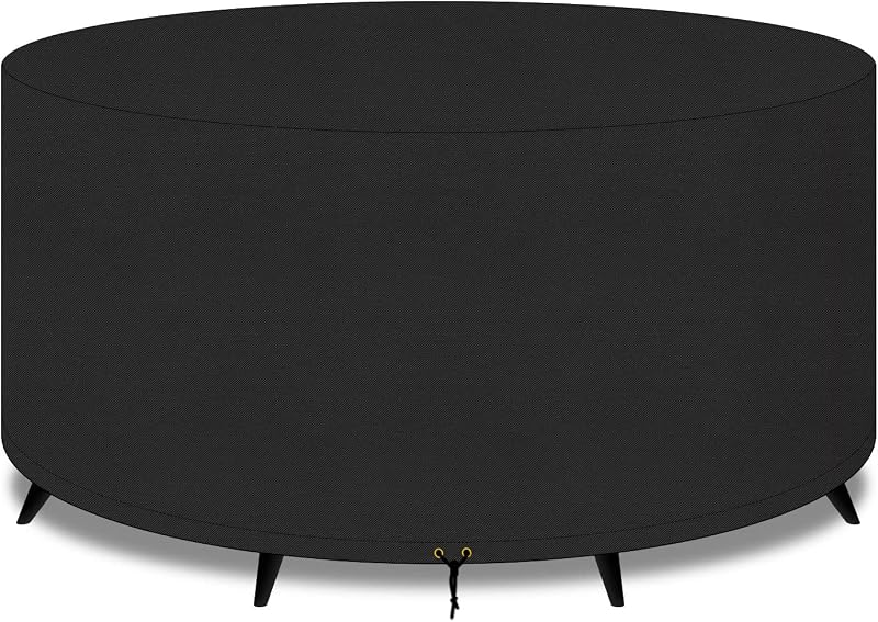 PATIO PLUS 200x80cm Round Garden Table Cover 420D Oxford Waterproof UV Black