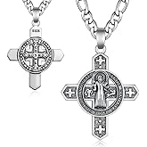 St Benedict Medals Sterling Silver San Benito Medalla St Benedict Necklace Catholic Necklace for Men