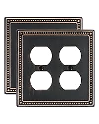 TREEWELL 2-Pack Double Duplex Outlet Cover, Aged