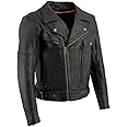 Milwaukee Leather Men's Premium Classic Black Leather Motorcycle MC Style Rider Jacket