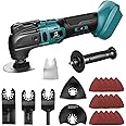 Cordless Oscillating Tool Compatible with Makita Battery, Brushless-Motor Tool with Auxiliary Handle, Oscillating Multi-Tool for Scraping, Sanding,Cutting Wood(Battery Not Included)