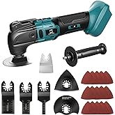 Cordless Oscillating Tool Compatible with Makita Battery, 21000 OPM Max Brushless-Motor Tool with Auxiliary Handle, Oscillating Multi-Tool for Scraping, Sanding,Cutting Wood(Tool only)