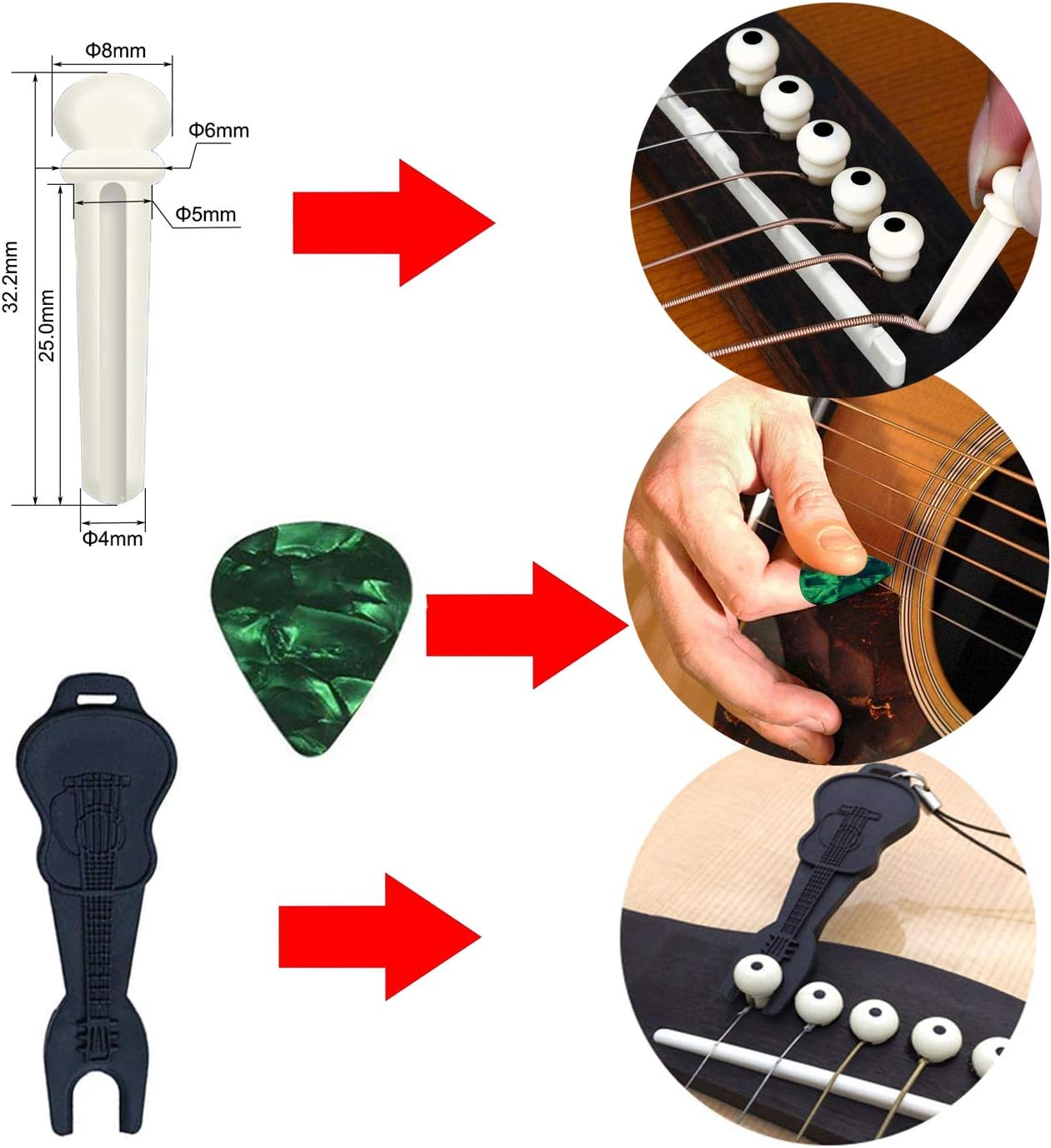 Shark Guitar Capo for Acoustic and Electric Guitar Shark Capo-Made of Zinc Alloy for 6 String Guitar Has a unique cool beauty and Easy to fit on the guitar(Black) - Image 4