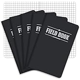 Elan Publishing Company Field Notebook/Pocket Journal - 3.5"x5.5" - Black - Graph Memo Book - Pack of 5