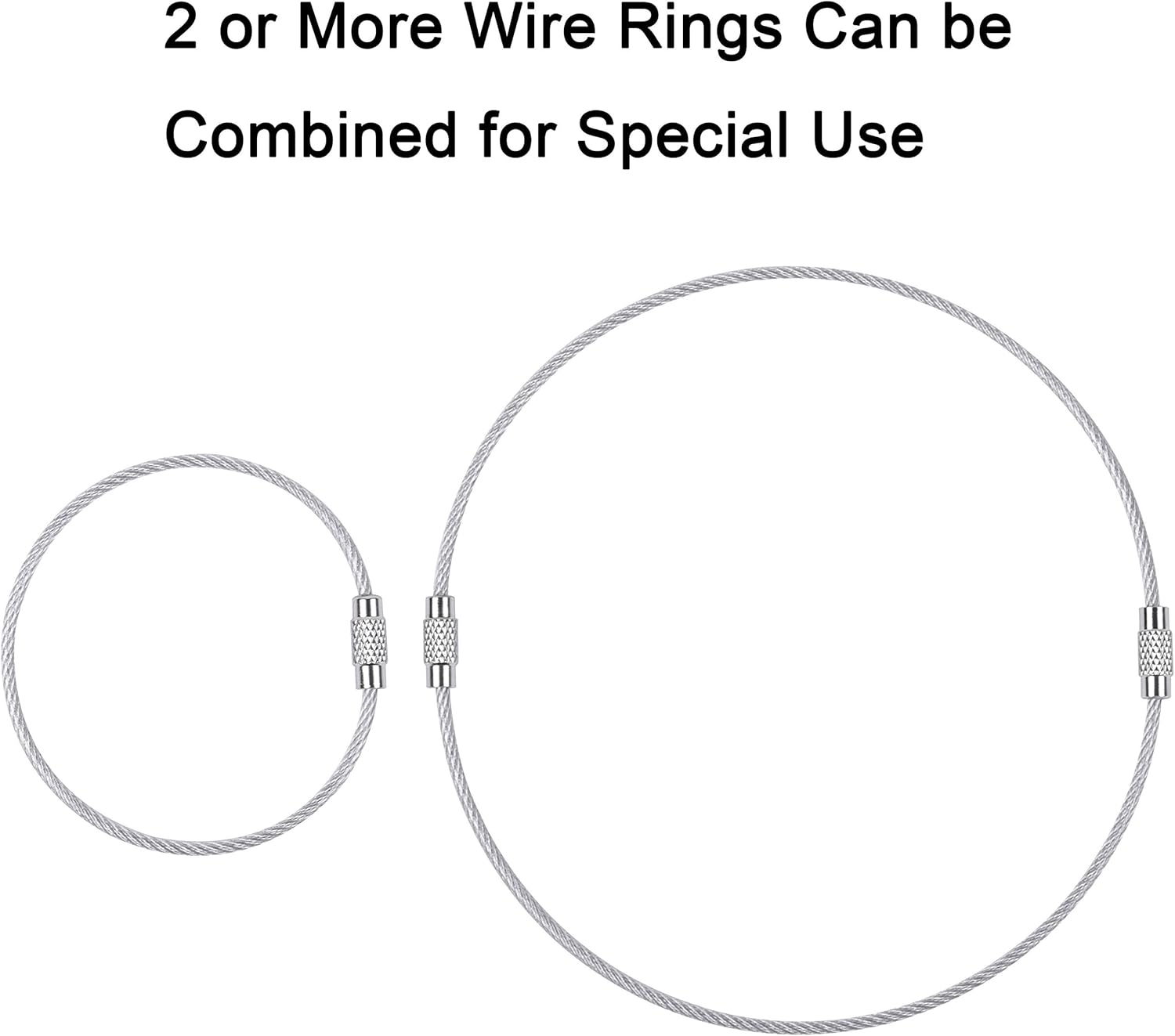 wisdompro Wire Keychain Cable, 20 Pack of 6.3 Inch Stainless Steel Wire Keyrings - Image 3