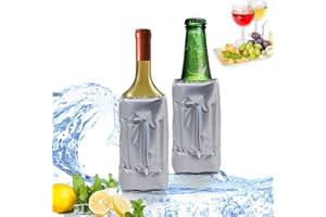 HI FINE CARE Active Wine Cooler, Freezer Sleeve, Cooler-Carrier, Quick Cooling, Keeps Drink Cold, 2 Packs