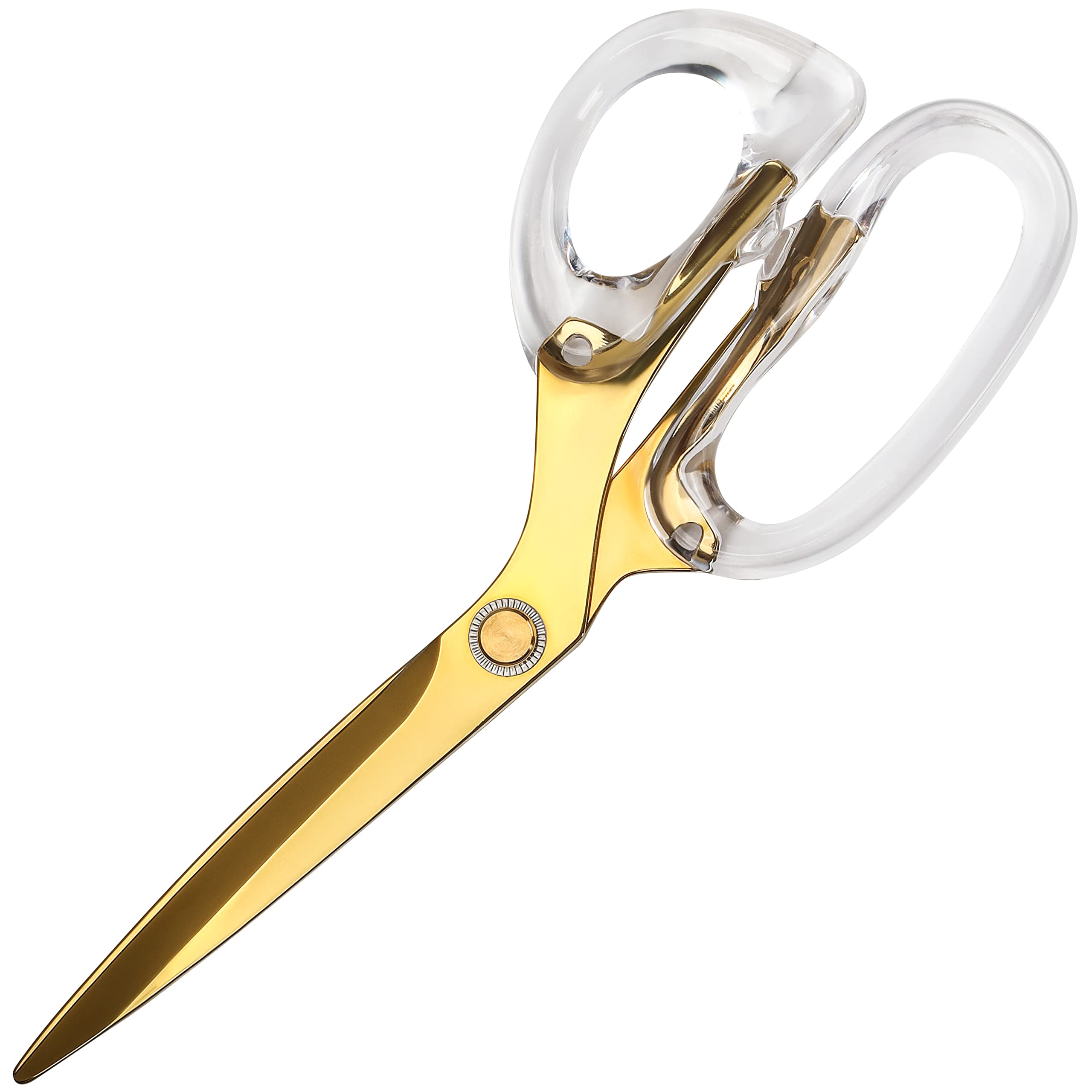 Belle Vous Gold Stainless Steel Scissors - Multipurpose Acrylic Scissors 9 Inches Overall Length - Soft Comfort Grip Handles with Sharp Blades for Office, Stationery, Arts, Crafts, Fabric & Sewing