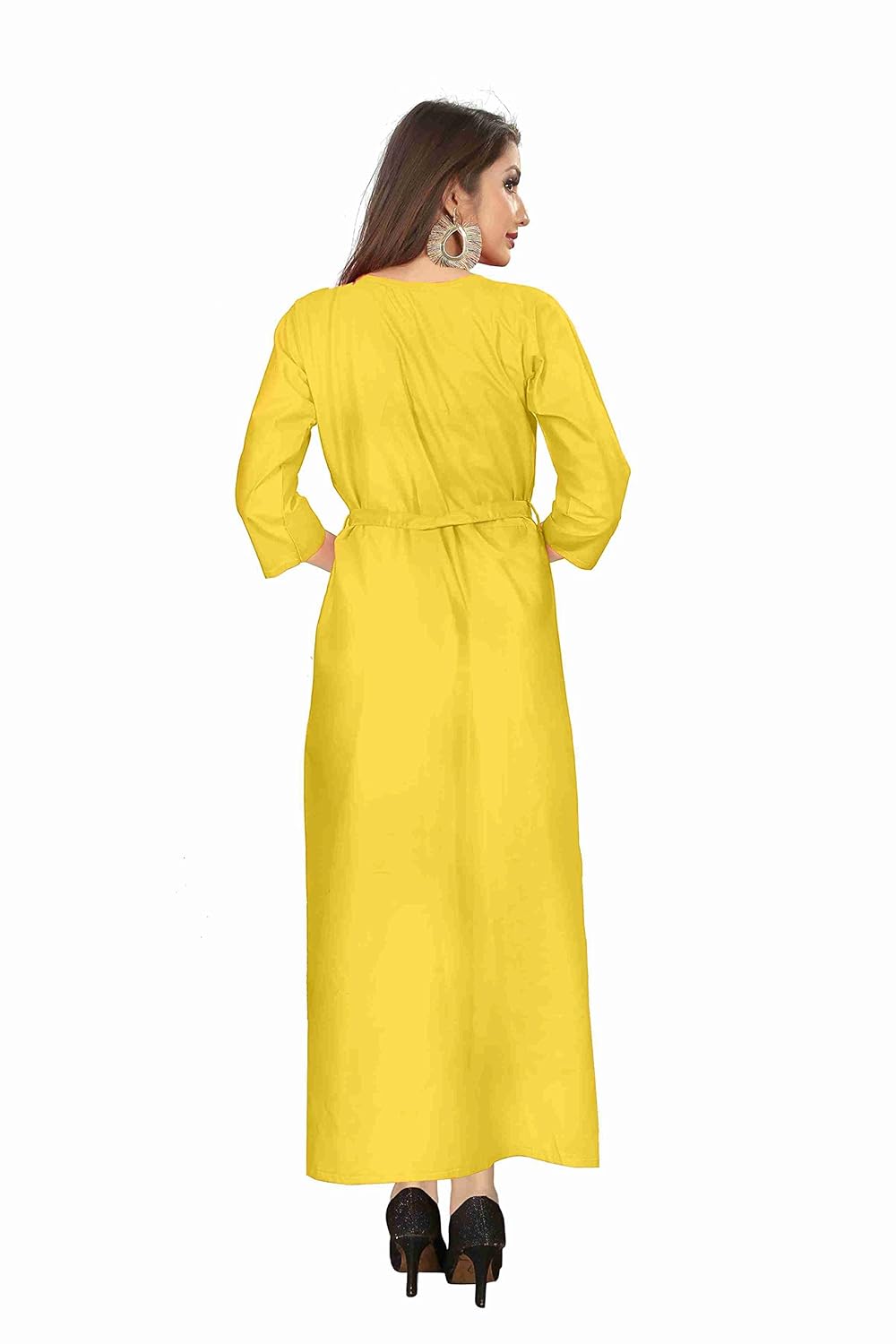 fabdiamond women's anarkali kurta(kp-1182 _yellow_x-large)