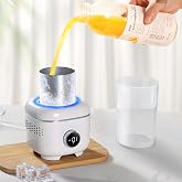 WISFISSH Cooling Cup with Mood Light,Beverage Cooler with Insulated Cover, 2-in-1 Cooling Cup for Desk(Cooling&Heating),Elect