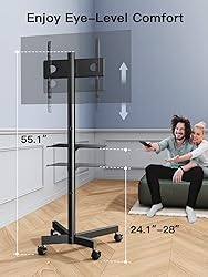 PERLESMITH Rolling TV Stand on Wheels for 23-60