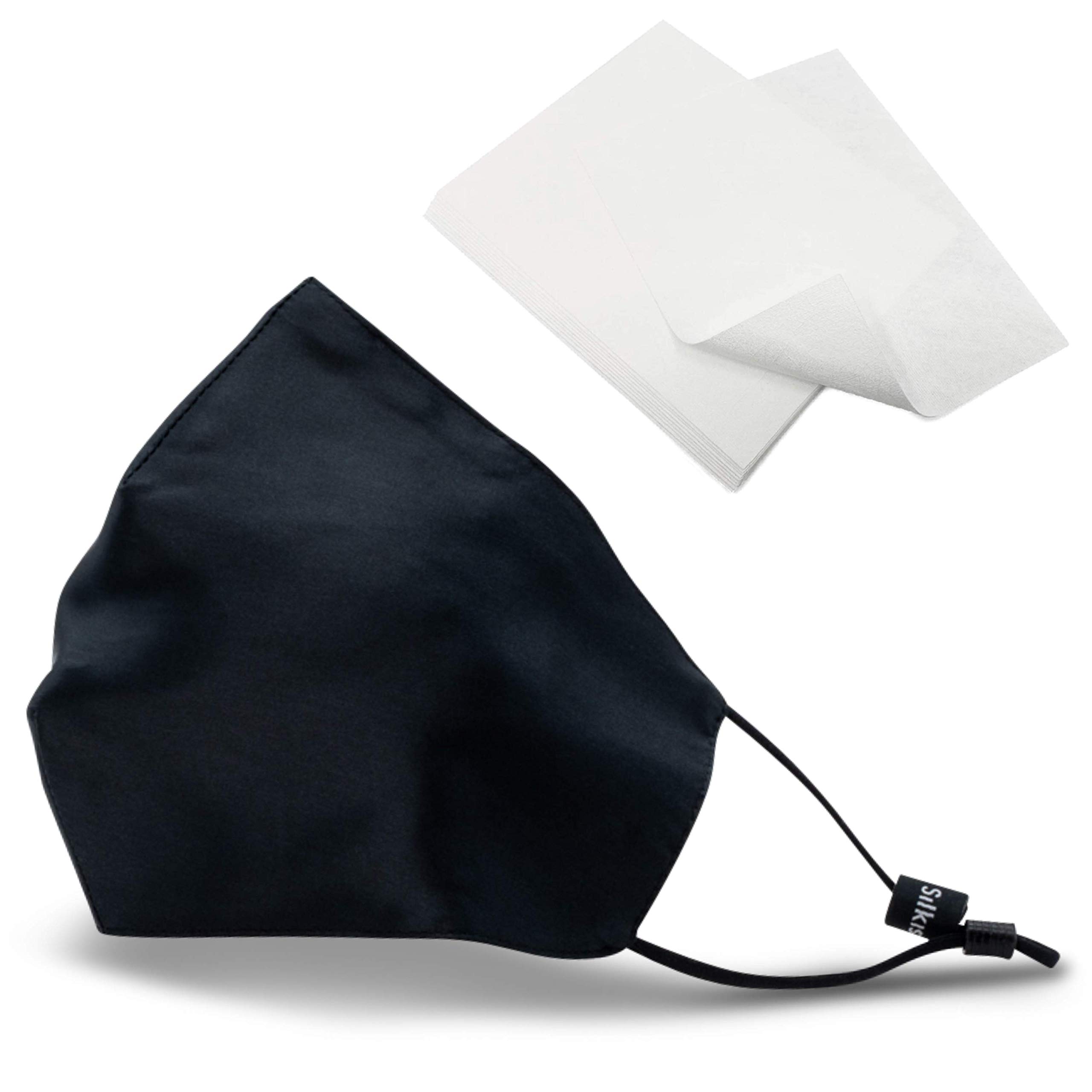 SILKIST Unisex Face Mask 100% Silk 3-Layer Mouth & Nose Protection [Adjustable Ear Loops & Nose Clip] Reusable, Breathable & Skin-Friendly