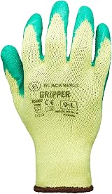 Blackrock Latex Gripper Gloves Pack 6 Size 9 Large Heavy Duty Waterproof Palm view 4