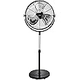 Phyfalip 20 in. High Velocity Pedestal Standing Fan, Heavy Duty Metal For Industrial, Commercial, Residential, Greenhouse Use in Black