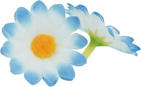 Amazon Co Jp Fiveseasonstuff 100個 白と青 デイジー 花頭 造花 菊 花のみ きく 装飾 4cm ホーム キッチン