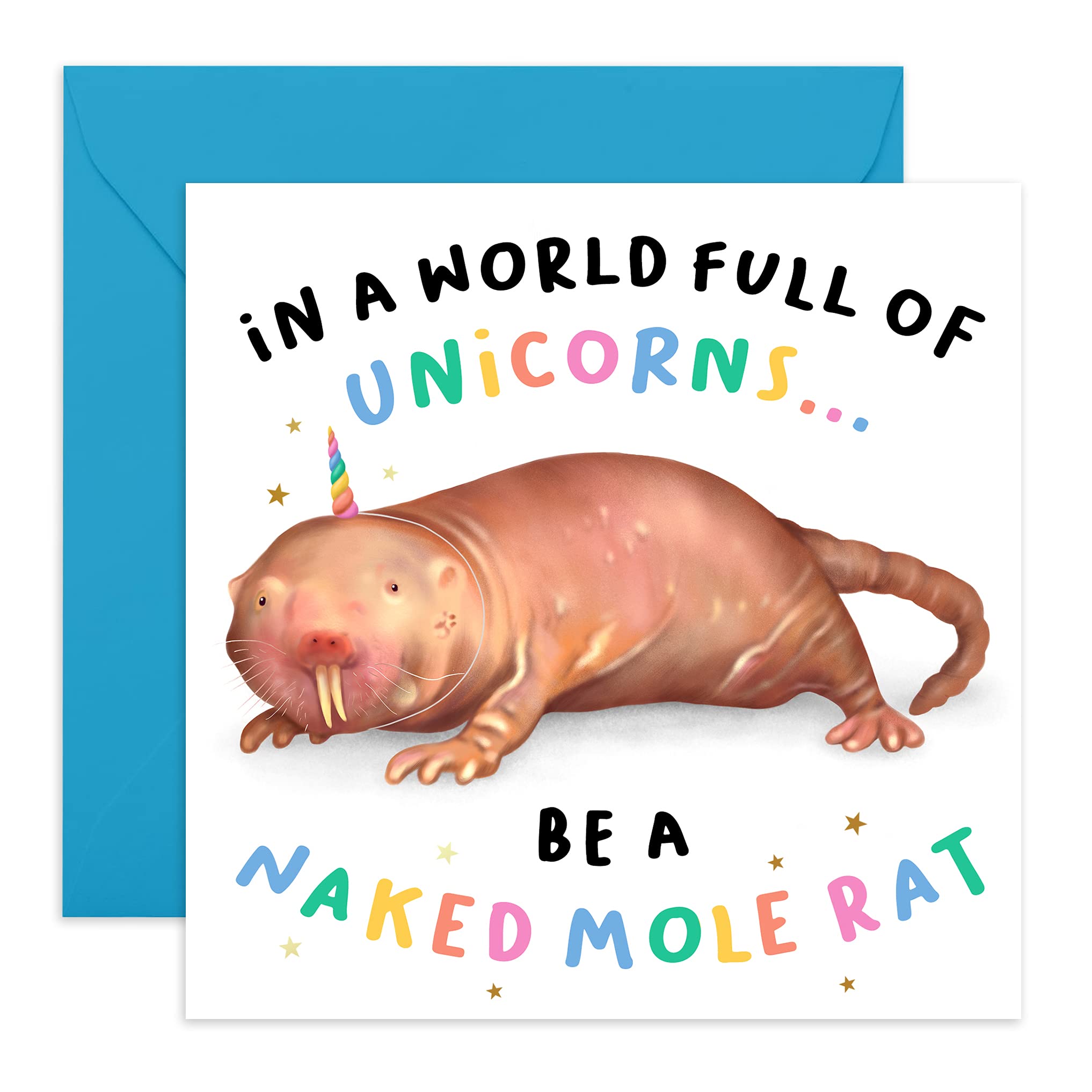 Central 23 - Humorous Birthday Card - Funny Birthday Card for Sister - For Her - 'Be A Naked Mole Rat - Comes with Stickers