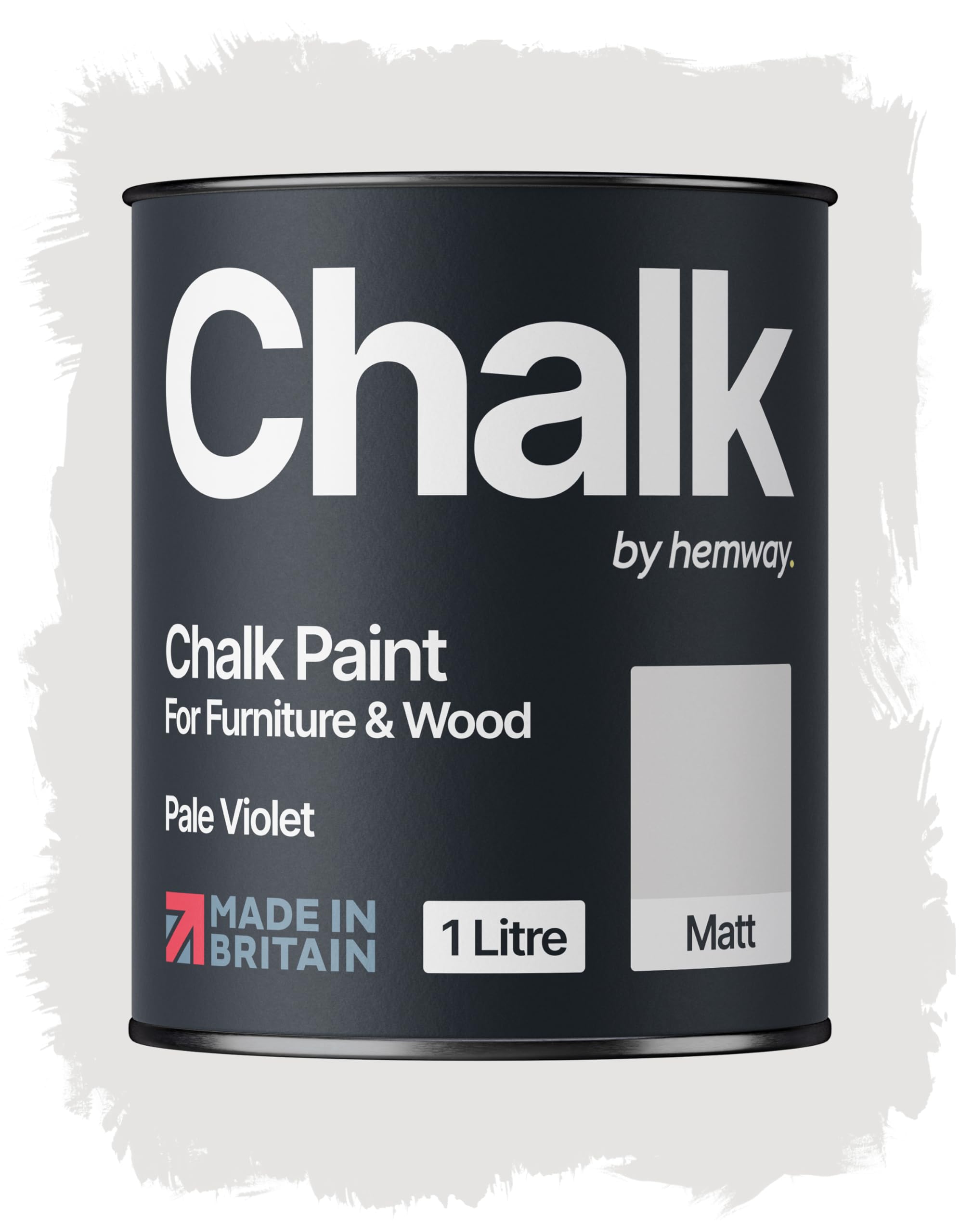 Hemway Chalk Paint Pale Violet Furniture Paint 1L, Matt Finish Shabby Chic, Chalk Furniture & Walls, Quick Dry & 1 Coat