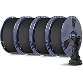 SUNLU High Speed Matte PLA Filament 4KG, Up to 600mm/s Fast 3D Printer Filament Bundle, Smooth PLA Matte Filament Fits Most FDM 3D Printers, 1KG Reusable Spool 4 Packs, Matte Black*4