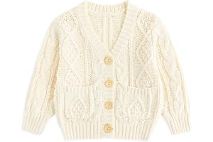 Simplee kids Baby Cardigan Cable Knit Toddler Cardigan Long Sleeve Fall Winter Open Front Knit Sweaters