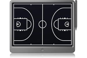 GIGART Electronic Basketball Coaching Board, 15-inch LCD Basketball Coaching Equipment Strategy Tactic Marker Board with Flexible LCD Screen and Stylus Pen, Electronic Basketball Clipboard for Coaches