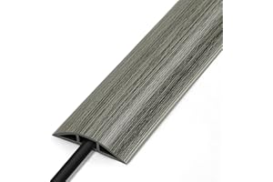 LZEOY Wood Grey Cord Hider - 4FT Soft PVC Cord Protector, Hide Extension Floor Wire Covers for Cords, Organizer Wires Floor Cable Cover, Cable Cavity: 0.47" (W) x 0.24" (H)