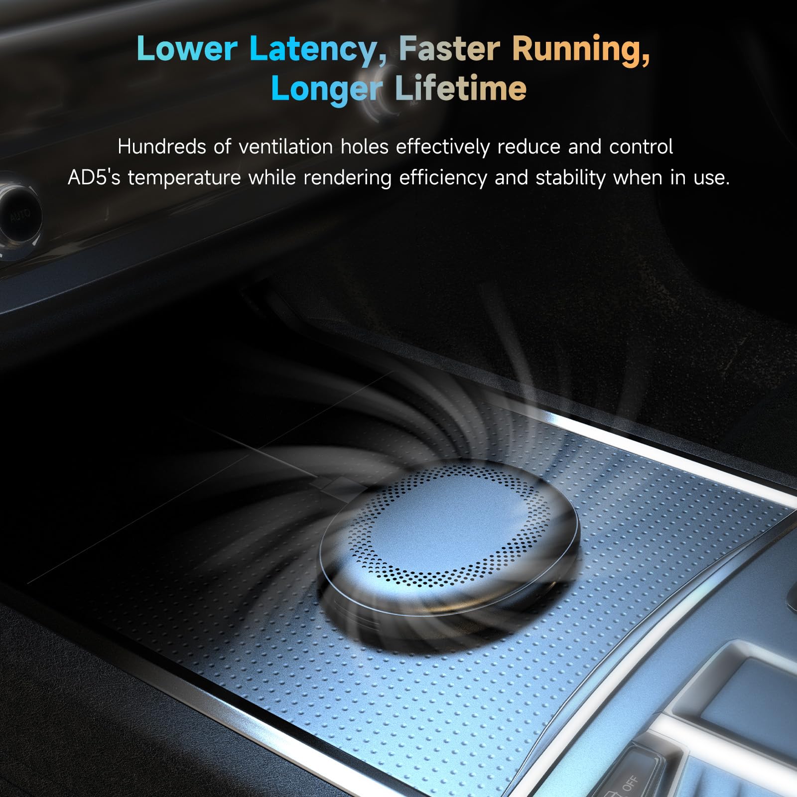 ATOTOZONE AD5 Adattatore Wireless CarPlay & Android Auto, Car Video Box Plug & Play, Aggiornamento 2025 Ai Box CarPlay con Netflix, YouTube, Dual Wi-Fi, Bluetooth, ChatGPT, Nero Grigio