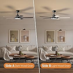 TALOYA 52 Inch Black Walnut Ceiling Fans with