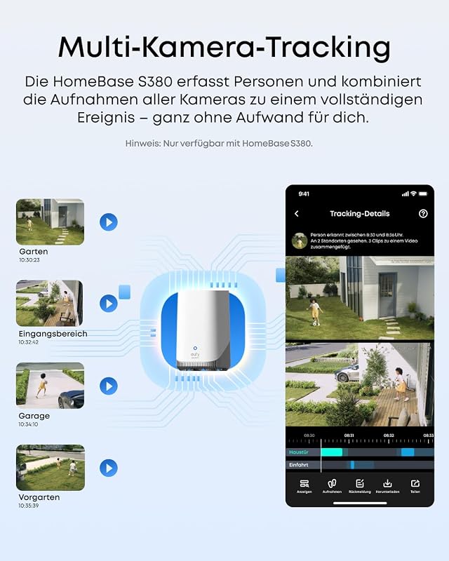 ANKER eufyCam S4 2‑Kamera‑Set, Überwachungskamera Außen, Farbnachtsicht