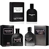 A CENTER 3Pack Men Cologne Valentine Milano,Valiant,Valuable Eau De Parfume Spray with Woody Floral & Fruity Scent Perfume Gift Set Day to Night Luxury Fragrances