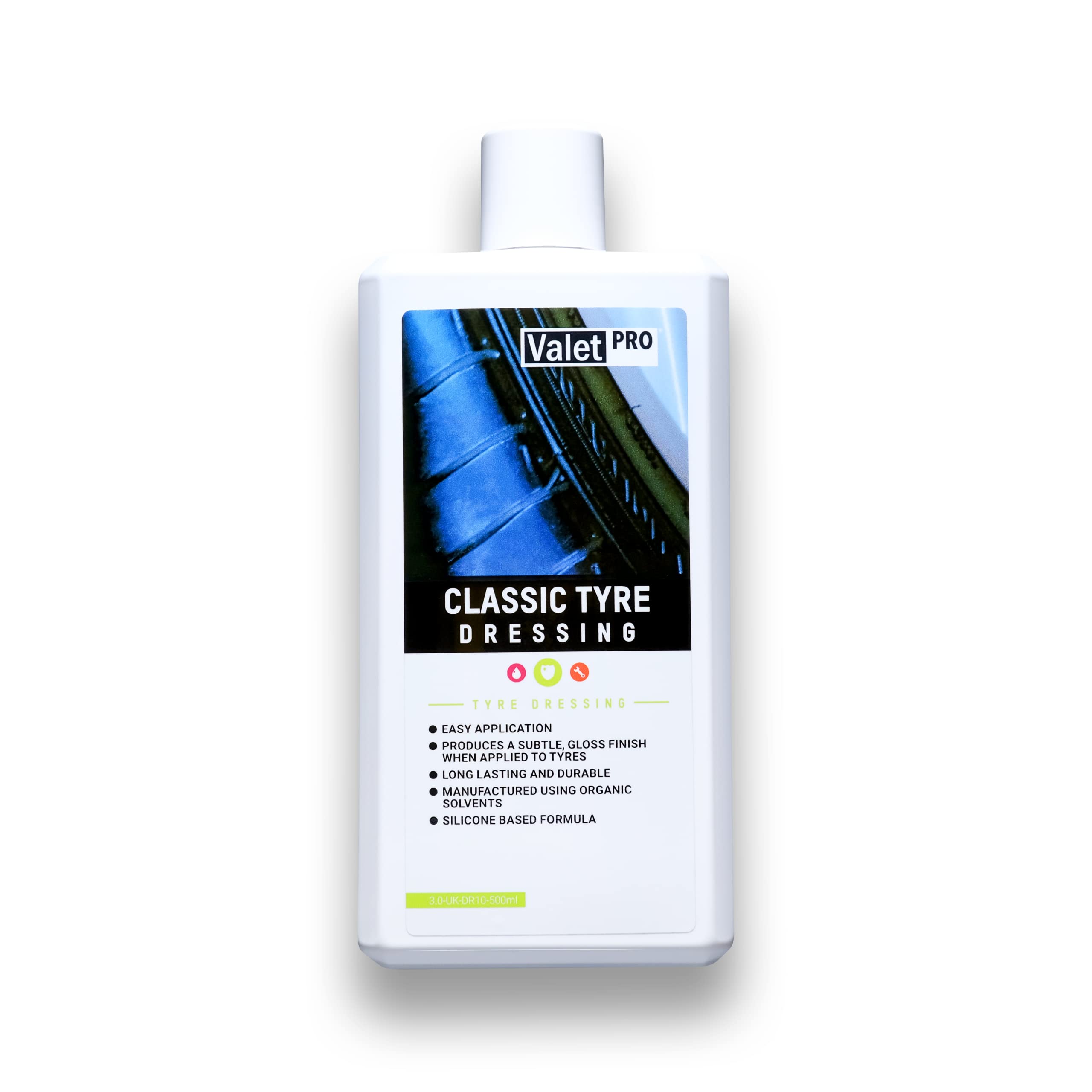 ValetPRO Classic Tyre Dressing, Tyre Gloss and Shine for Modern and Classic Cars, Long Lasting, Makes Tyres Look As New -500ml