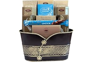 Chocolate Delight Gift Basket – Gourmet Assortment with Cocoa Truffles, Milk Chocolate, Caramel & Sea Salt – Premium Chocolat